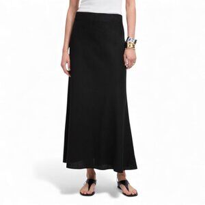 Madewell Black A-Line Linen Ankle Skirt